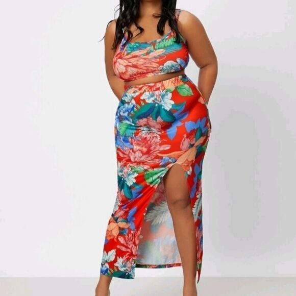 NWT 2PC PRINTED SKIRT SET SZ 2X - Picture 5 of 5